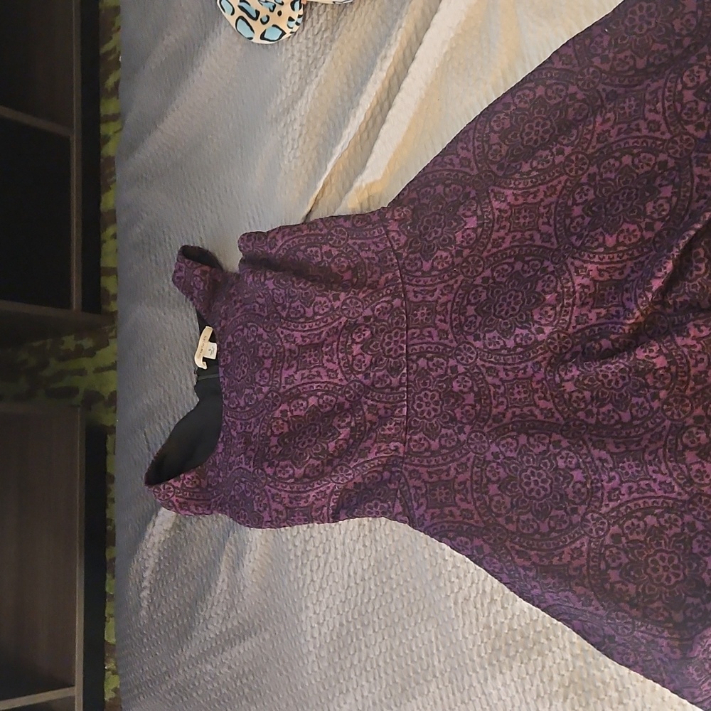 41 Hawthorn Black and Purple Mini Dress